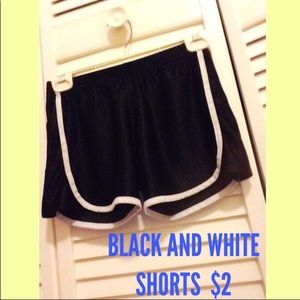 Black and white shorts
